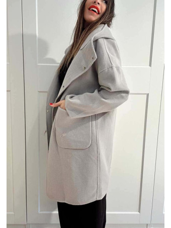 Abrigo Paño con Capucha ALOUETTE Gris HEVE