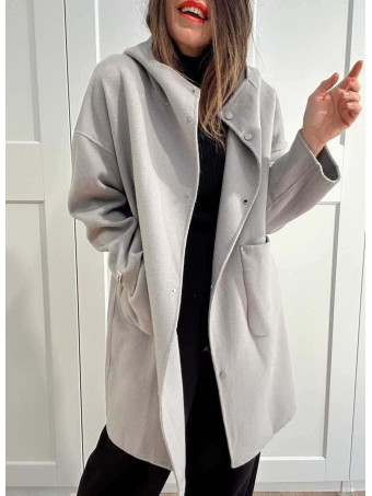 Abrigo Paño con Capucha ALOUETTE Gris HEVE