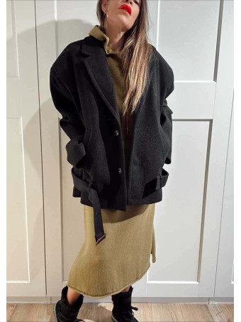 Chaqueta Oversize Paño TORIAN Negro HEVE