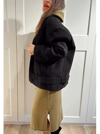 Chaqueta Oversize Paño TORIAN Negro HEVE