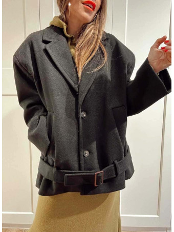 Chaqueta Oversize Paño TORIAN Negro HEVE