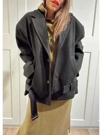 Chaqueta Oversize Paño TORIAN Negro HEVE