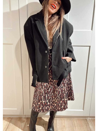 Falda Estampado Print con Cinturón MOORA Burdeos HEVE