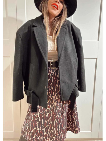 Falda Estampado Print con Cinturón MOORA Burdeos HEVE