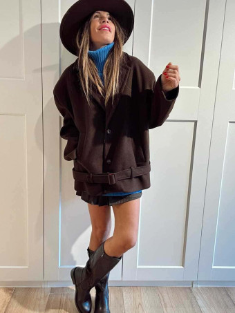 Chaqueta Oversize Paño TORIAN Marrón HEVE