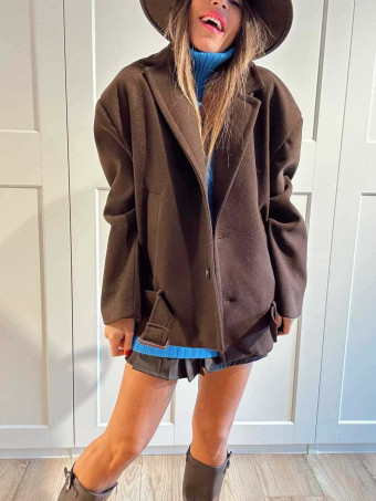 Chaqueta Oversize Paño TORIAN Marrón HEVE