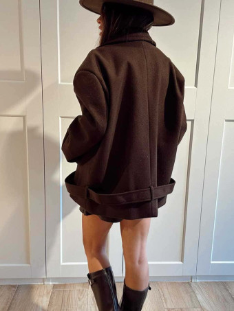 Chaqueta Oversize Paño TORIAN Marrón HEVE