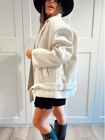 Chaqueta Oversize Paño TORIAN Beige HEVE