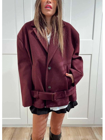 Chaqueta Oversize Paño TORIAN Burdeos HEVE