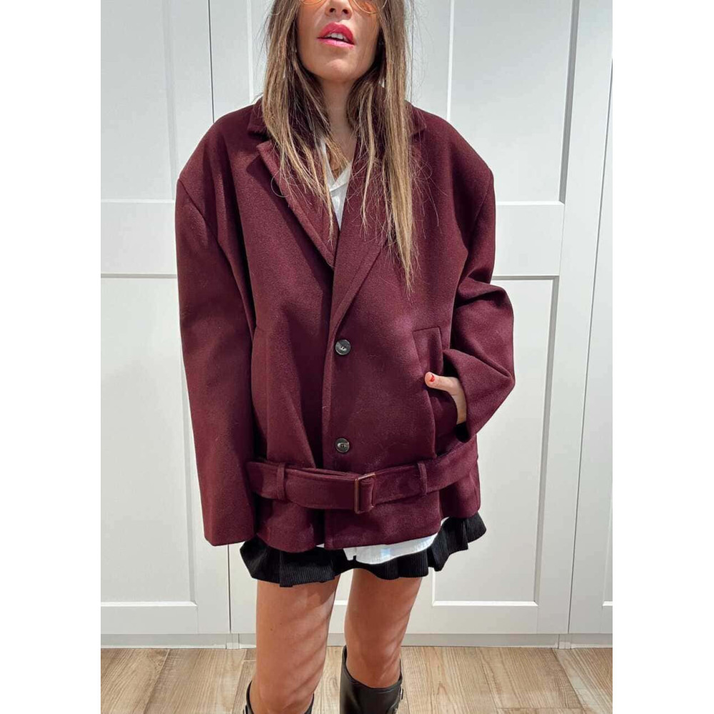 Chaqueta Oversize Paño TORIAN Burdeos HEVE
