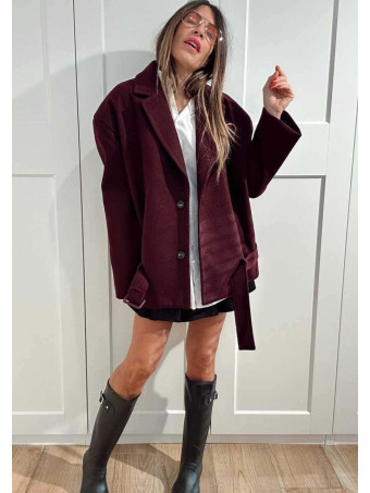 Chaqueta Oversize Paño TORIAN Burdeos HEVE
