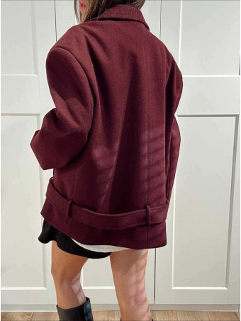 Chaqueta Oversize Paño TORIAN Burdeos HEVE