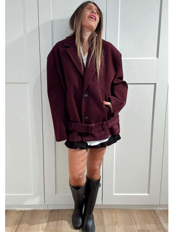 Chaqueta Oversize Paño TORIAN Burdeos HEVE