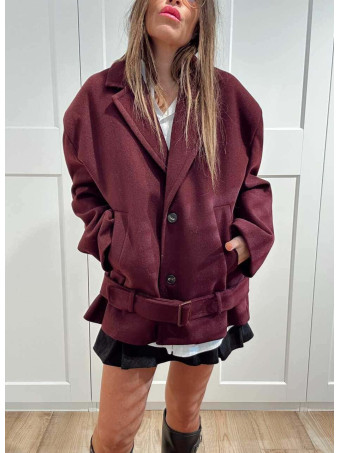 Chaqueta Oversize Paño TORIAN Burdeos HEVE
