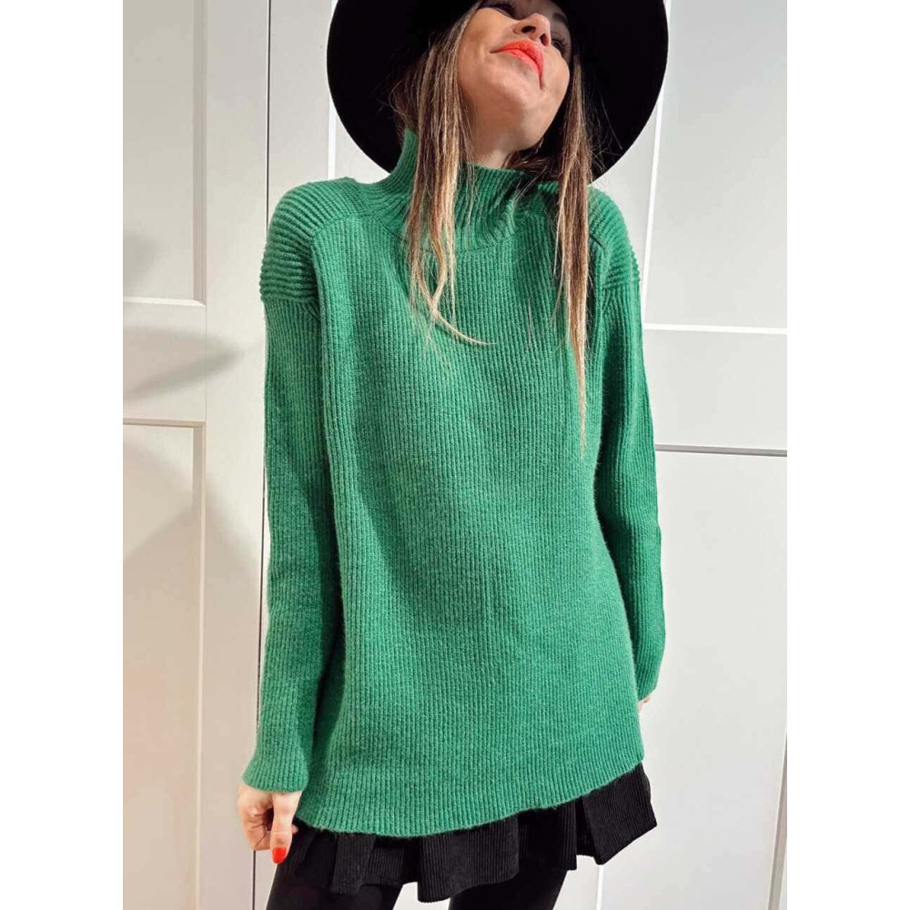 Jersey Canalé Cuello Subido KALGOOR Verde HEVE