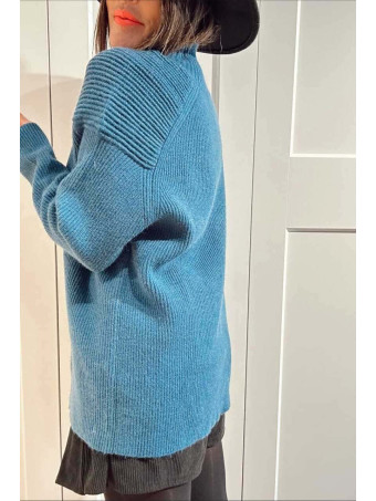 Jersey Canalé Cuello Subido KALGOOR Azul Pato HEVE