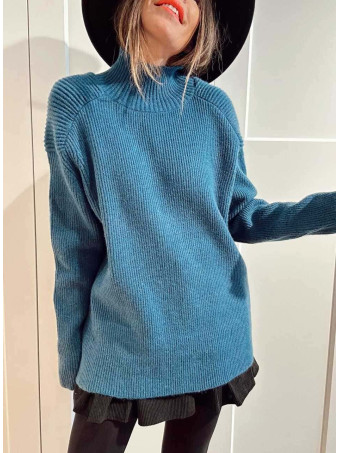 Jersey Canalé Cuello Subido KALGOOR Azul Pato HEVE