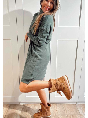 Vestido Punto Ochos RHEVA Verde HEVE