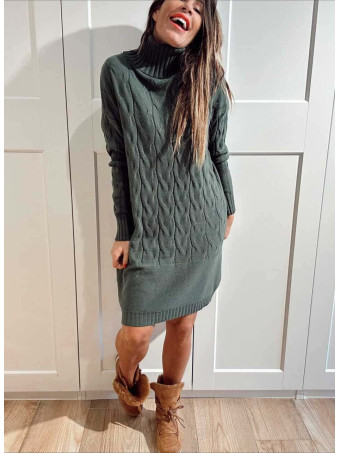 Vestido Punto Ochos RHEVA Verde HEVE