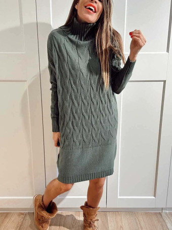 Vestido Punto Ochos RHEVA Verde HEVE