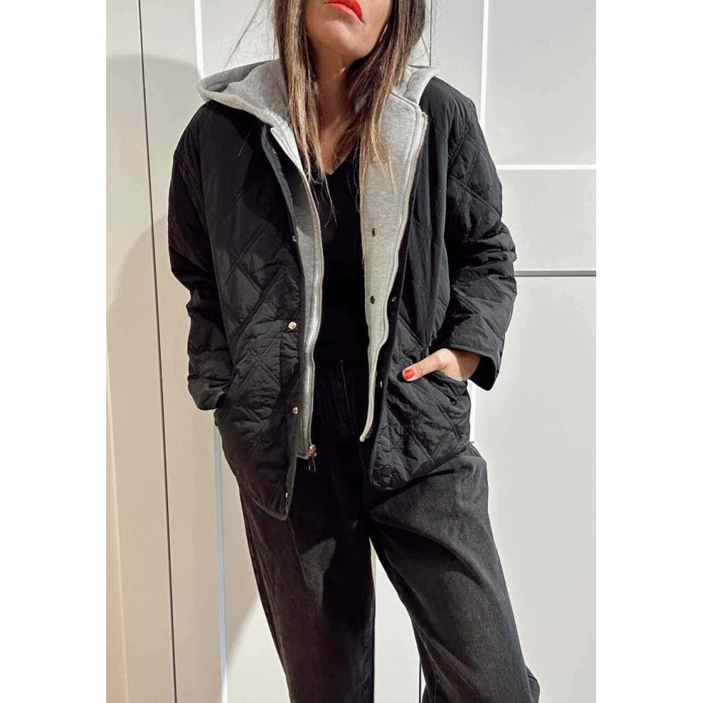 Chaqueta Guateada Efecto Sobrepuesto OLYTHIA Negro HEVE