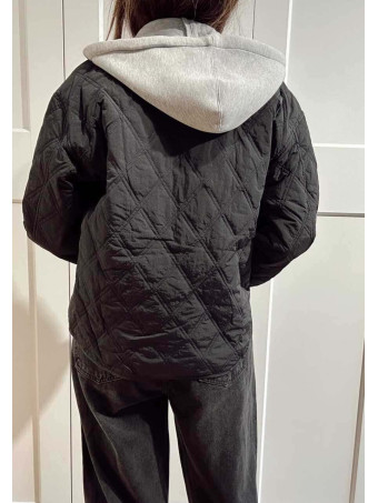 Chaqueta Guateada Efecto Sobrepuesto OLYTHIA Negro HEVE