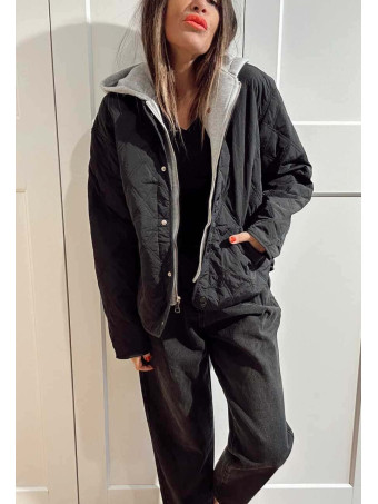 Chaqueta Guateada Efecto Sobrepuesto OLYTHIA Negro HEVE