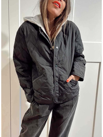 Chaqueta Guateada Efecto Sobrepuesto OLYTHIA Negro HEVE
