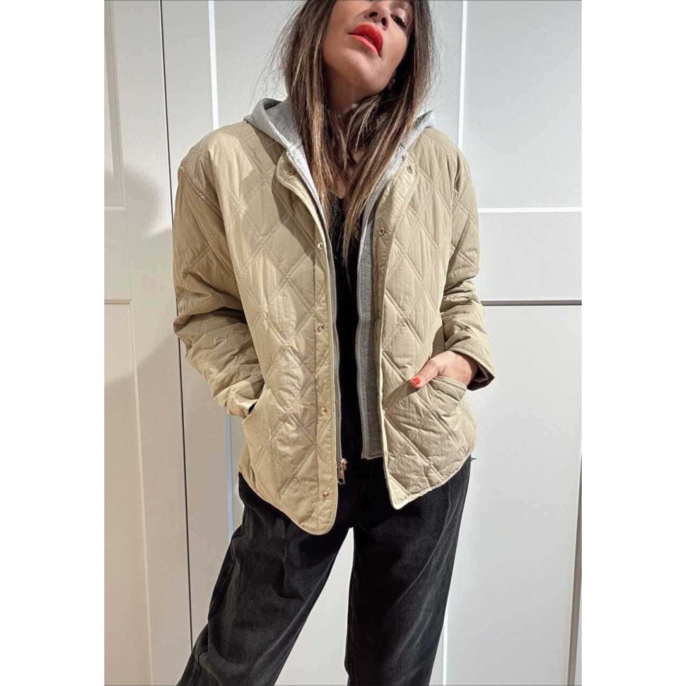 Chaqueta Guateada Efecto Sobrepuesto OLYTHIA Taupe HEVE