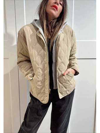 Chaqueta Guateada Efecto Sobrepuesto OLYTHIA Taupe HEVE