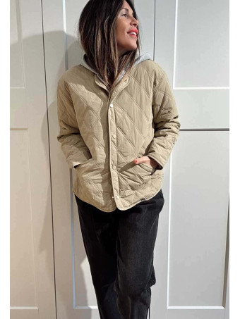 Chaqueta Guateada Efecto Sobrepuesto OLYTHIA Taupe HEVE