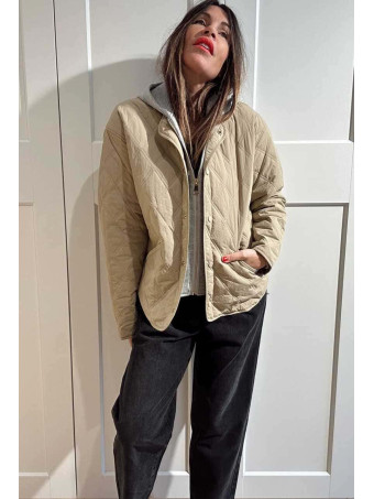 Chaqueta Guateada Efecto Sobrepuesto OLYTHIA Taupe HEVE