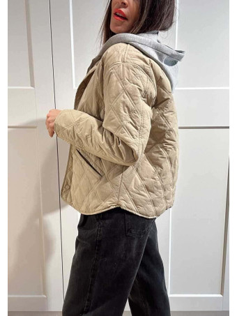 Chaqueta Guateada Efecto Sobrepuesto OLYTHIA Taupe HEVE