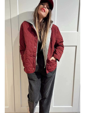 Chaqueta Guateada Efecto Sobrepuesto OLYTHIA Burdeos HEVE
