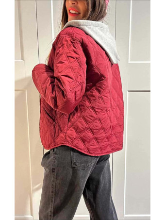 Chaqueta Guateada Efecto Sobrepuesto OLYTHIA Burdeos HEVE