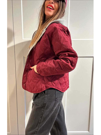 Chaqueta Guateada Efecto Sobrepuesto OLYTHIA Burdeos HEVE