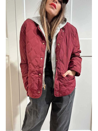 Chaqueta Guateada Efecto Sobrepuesto OLYTHIA Burdeos HEVE