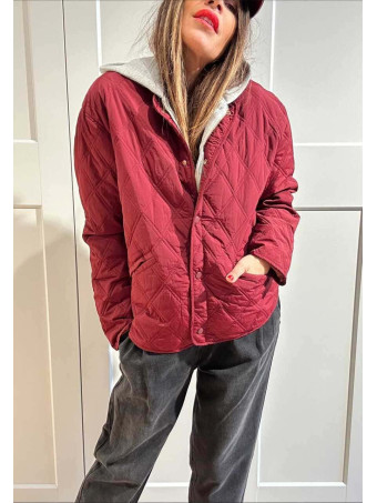 Chaqueta Guateada Efecto Sobrepuesto OLYTHIA Burdeos HEVE