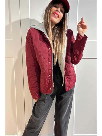 Chaqueta Guateada Efecto Sobrepuesto OLYTHIA Burdeos HEVE