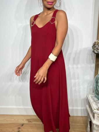 Vestido Tirantes Espalda Cruzada ETHEL Burdeos HEVE