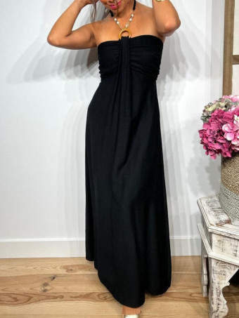 Vestido Arandela y Abalorios HAPSOON Negro HEVE