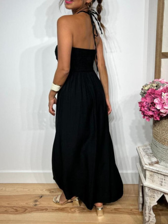 Vestido Arandela y Abalorios HAPSOON Negro HEVE