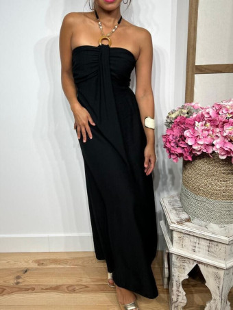 Vestido Arandela y Abalorios HAPSOON Negro HEVE