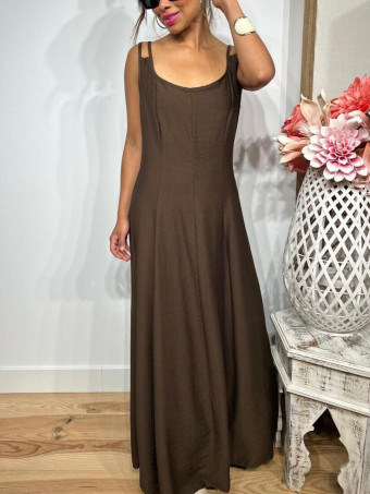 Vestido Pinzas Casual Style JANKEN Marrón HEVE