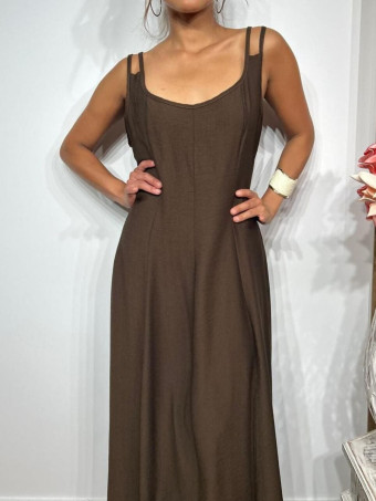 Vestido Pinzas Casual Style JANKEN Marrón HEVE