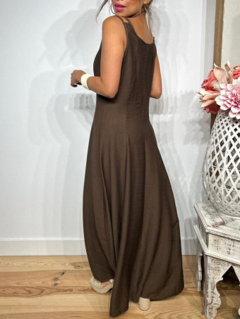 Vestido Pinzas Casual Style JANKEN Marrón HEVE