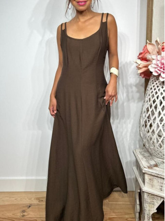 Vestido Pinzas Casual Style JANKEN Marrón HEVE