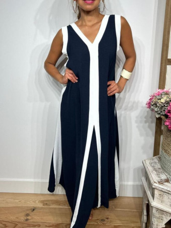 Vestido Ribetes a Contraste HAGELA Marino HEVE