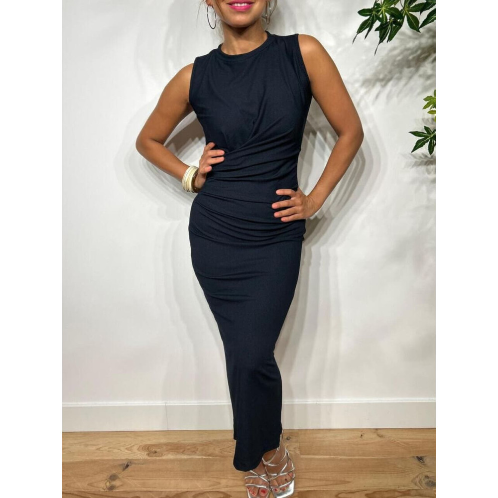 Vestido Entallado Frunces CHATKIT Marino HEVE