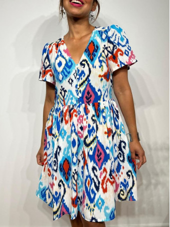 Vestido Corto Estampado Étnico HENTAK HEVE